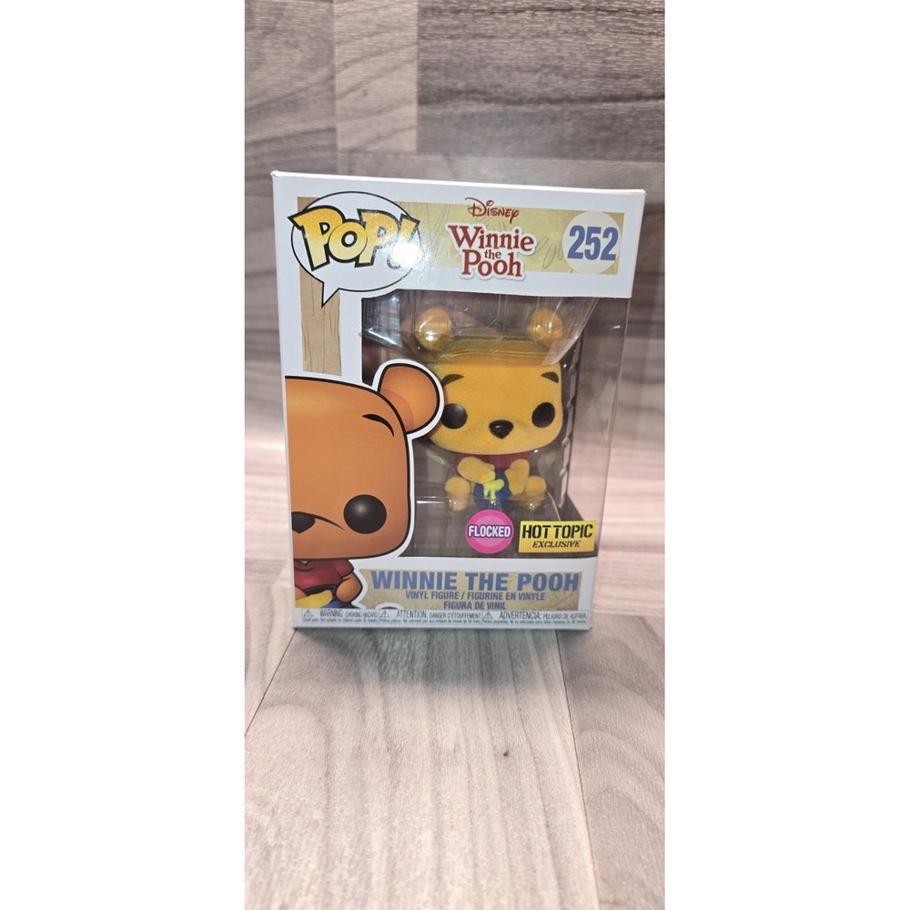 Funko Pop! Flocked Winnie the Pooh #252 Disney Hot Topic Exclusive - Flocked
